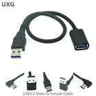 Кабель-удлинитель USB 3,0, угловой, 90 градусов, адаптер Папа-мама A, 2,0, 25 см, 0,5 м