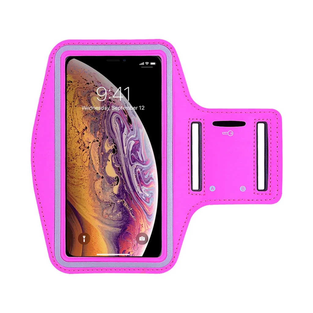 Hot Pink Стиль чехол для телефона на руку Чехол спортивные для занятий в тренажёрном зале и беговых тренировок на руку, браслет для iPhone 11 Pro Чехол - Цвет: Hot Pink