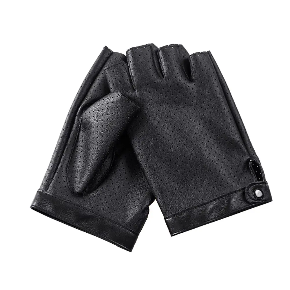 Новые спортивные перчатки с полупальцами мужские из искусственной кожи для