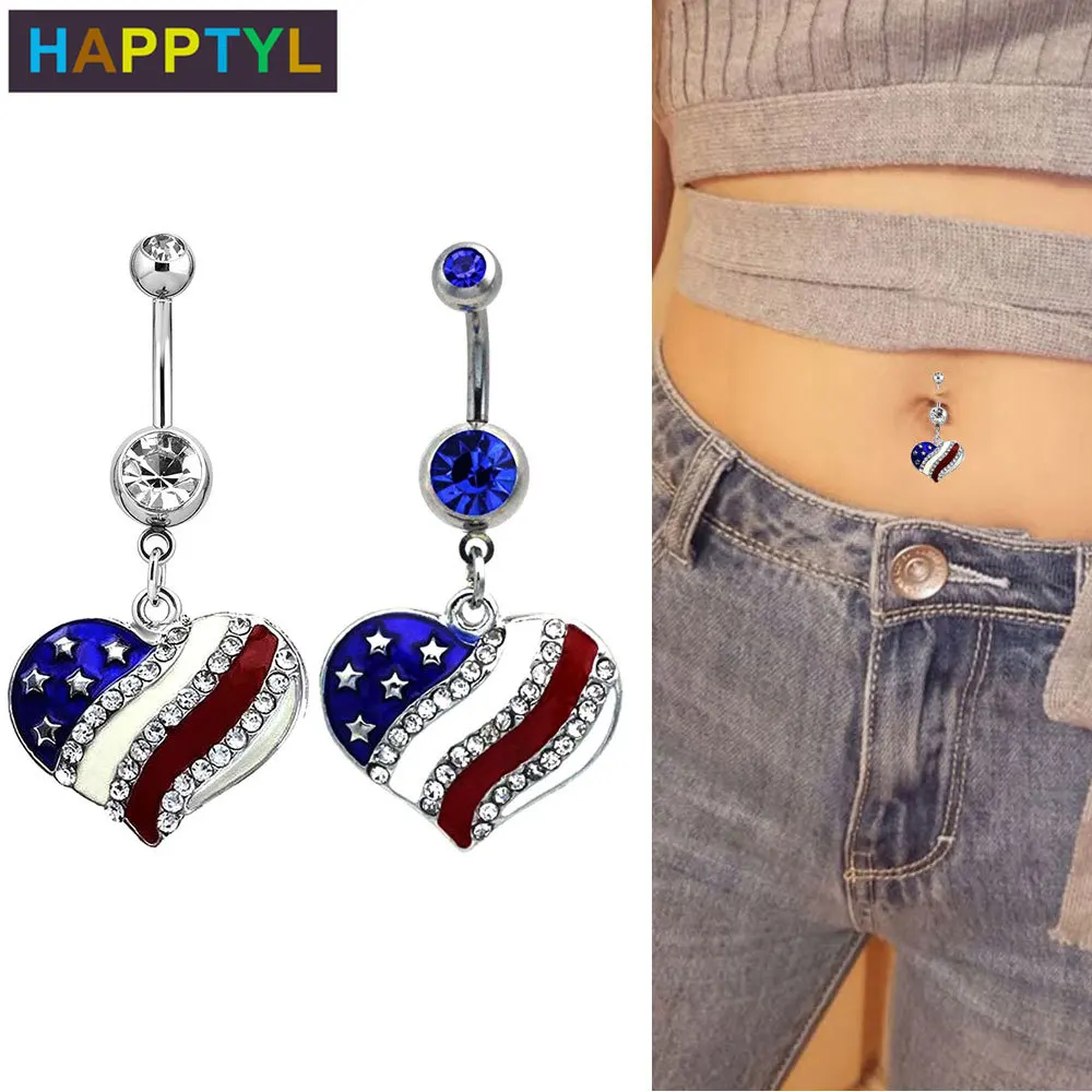 HAPPTYL кольца на пуговицах для живота 316 Медицинская нержавеющая сталь женщин