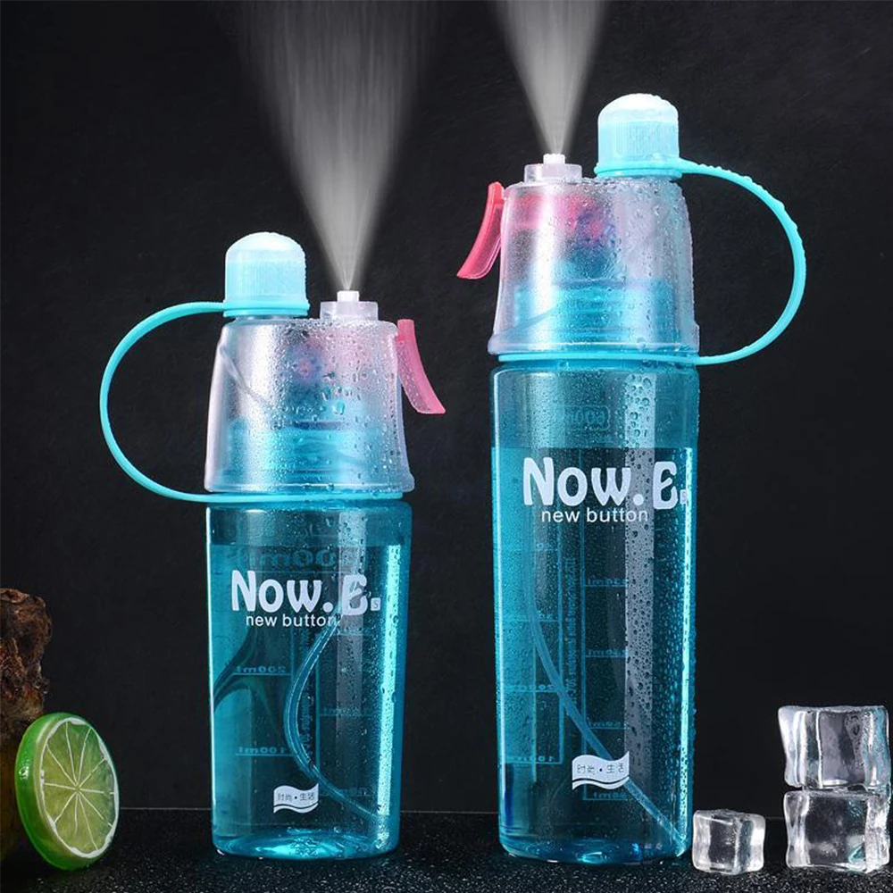 

New Spray Water Bottle Portable Dustproof And Leak-Proof With Straw With Lid Outdoor Sports Plastic Bottle Beverage Bottle