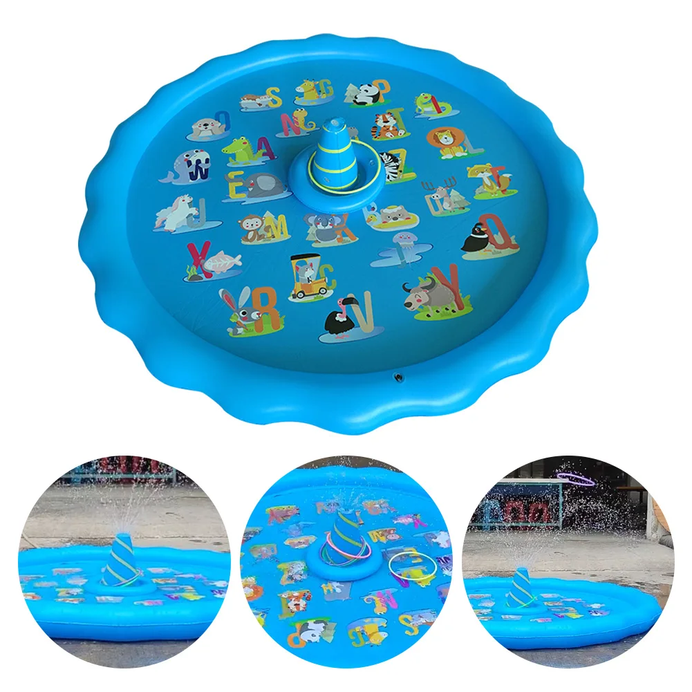 

Garden Cute Cartoon Outdoor Wading Inflatable Splash Pad Lawn Sprinkler Pool Water Play Mat For Kids Swimming Backyard Beach PVC