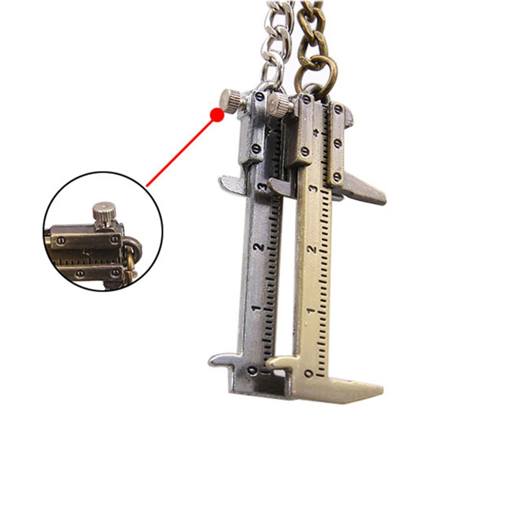 Брелок для ключей стильный серебристый мини-брелок из сплава с нониусом
