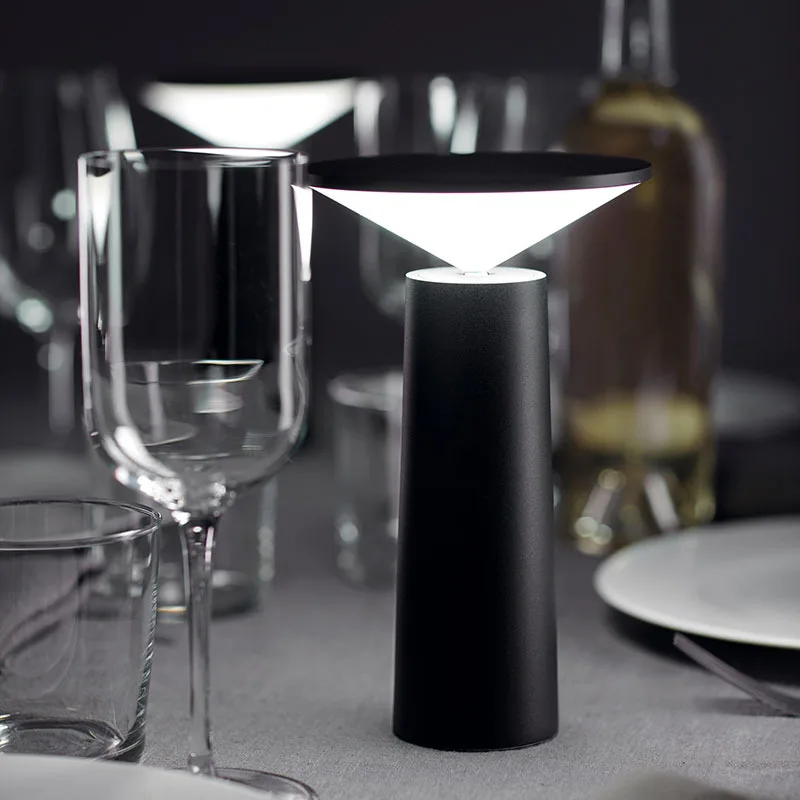 

USB LED Table Light Coffee Restaurant Bar Desk Lamp Rechargeble Touch Dimming Bedside Night Lights Loft Decor Interior Lighting