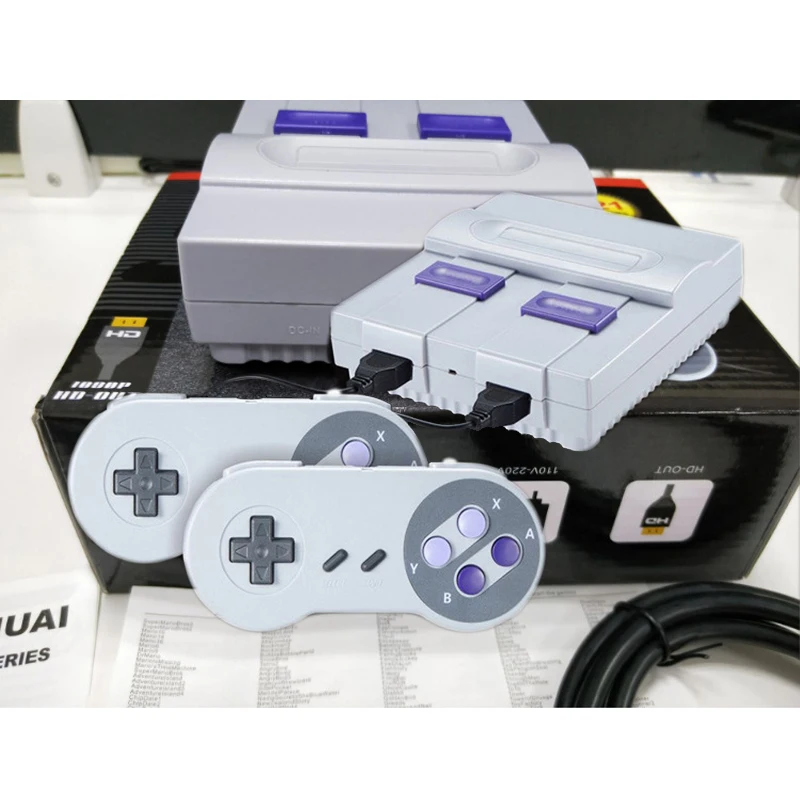 

Mini Home Wireless HD Game Console Snes 8-Bit Nostalgic Double Version Tv Game Console Built-In 821 Classic Games With Gamepads
