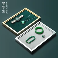 simple microfiber flannel jewelry tray ring necklace bracelet look at pallet display plate jewelry display