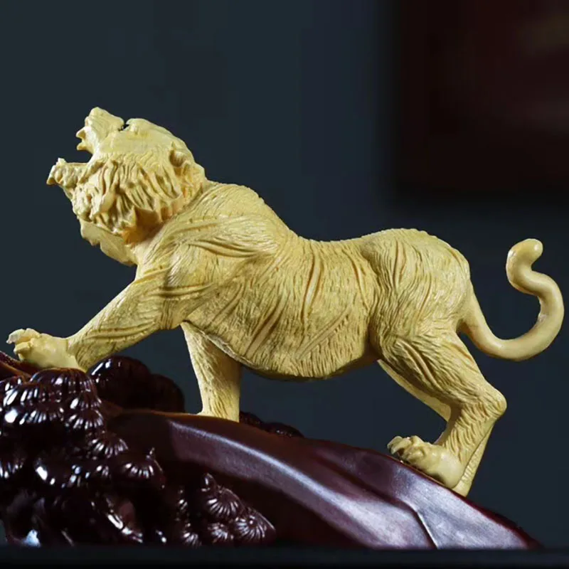 Скульптура из массива дерева статуя тигра современное искусство ручная работа