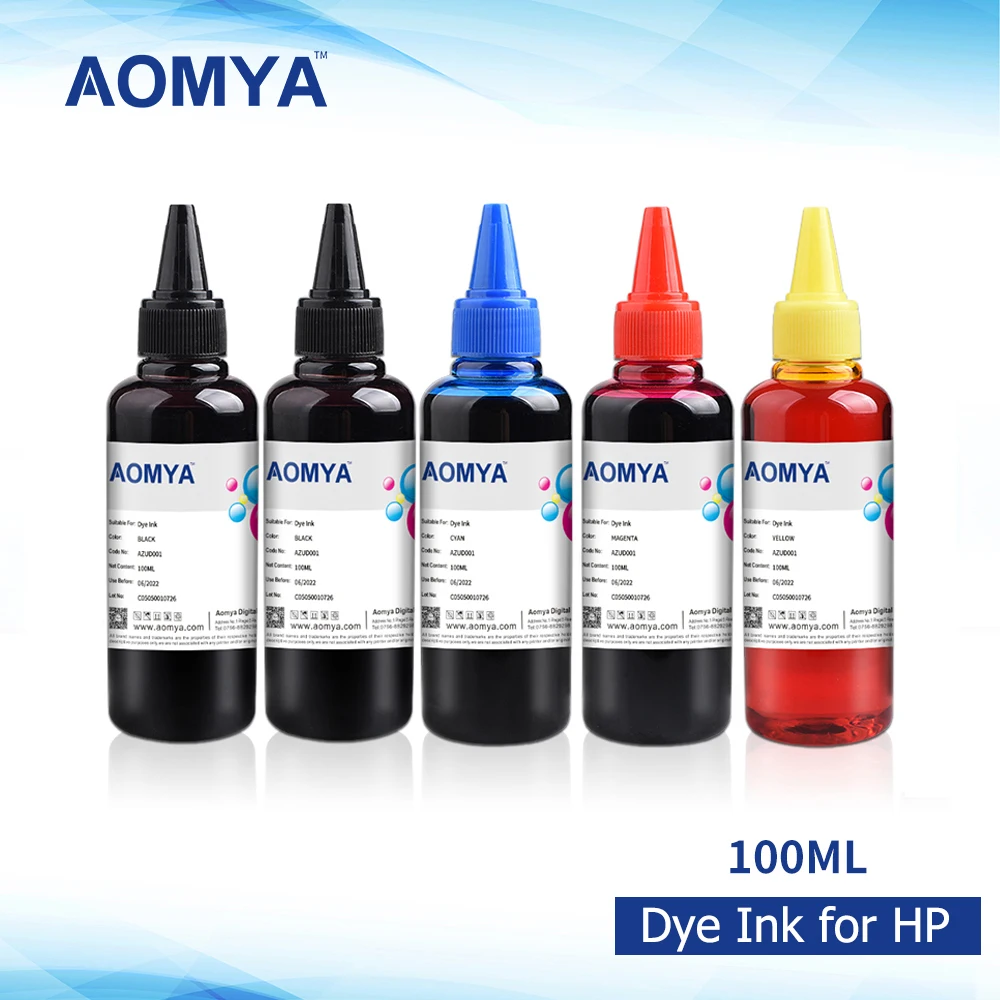 Комплект чернил для принтера Aomya 5x100 мл совместимый с HP 564 XL Photosmart 5510 5511 5512 5514 5515 5520