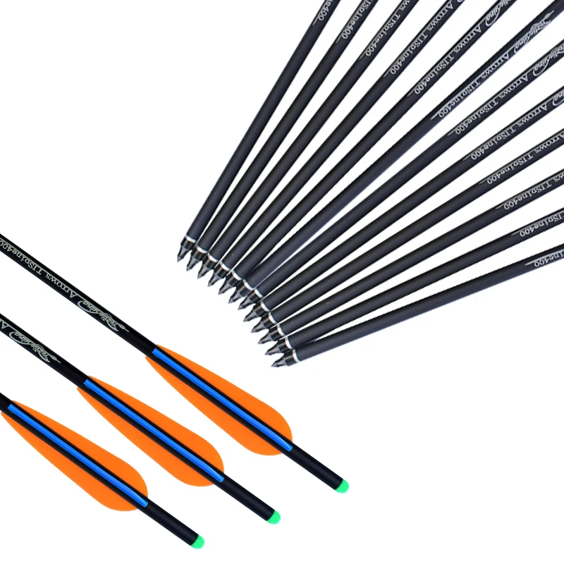 

12 Pcs 16/17/18/20/22 Inch Carbon Arrows, 2 Orange and 1 Blue Replaceable Bolt Arrows for Outdoor Hunting and Archery