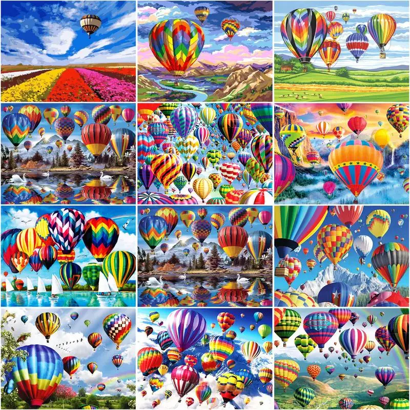 

RUOPOTY 60x75cm Frame Painting By Numbers For Adults Colorful Balloon Picture By Numbers Acrylic Paint On Canvas Home Decors Art