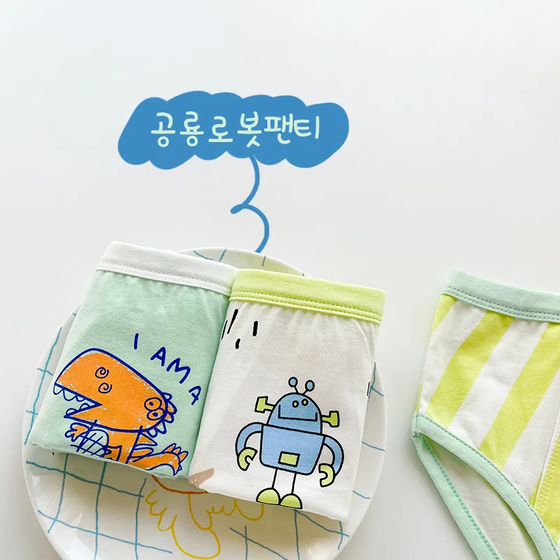 

Children's Underwear 2021 Spring New Cartoon Printing Solid Color Tide Baby Panties Cotton Class A Shorts