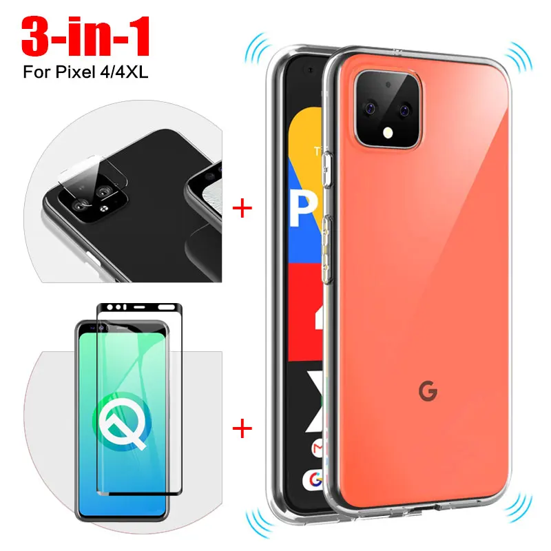3-в-1 чехол + Камера Стекло для Google Pixel 4 xl 4xl Экран протектор объектива на Pixel4 Pixel4xl