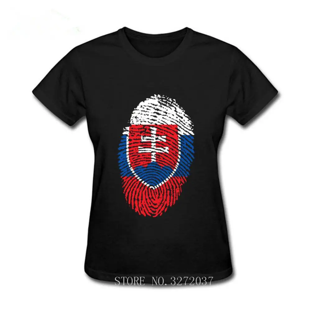 2019 T Shirt Printed Slovakia Flag Fingerprint Clothes Top Quality Short-sleeve 100% cotton T-shirt Women fashion Tshirt | Женская