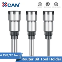 xcan collet chuck extension rod for wood router bit 14 12 8mm shank with er16 20 spring collet chuck milling cutter tool holde