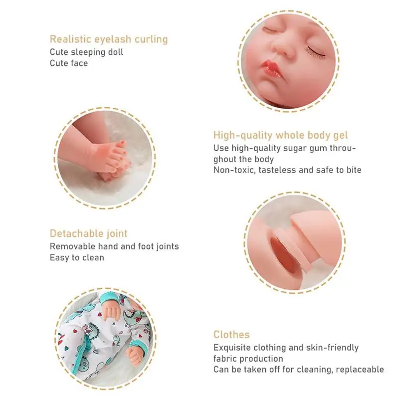 

30cm Realistic Baby Doll Artificial Vinyl Lifelike Infant Doll Sleep soothing doll for Kids Children Gift