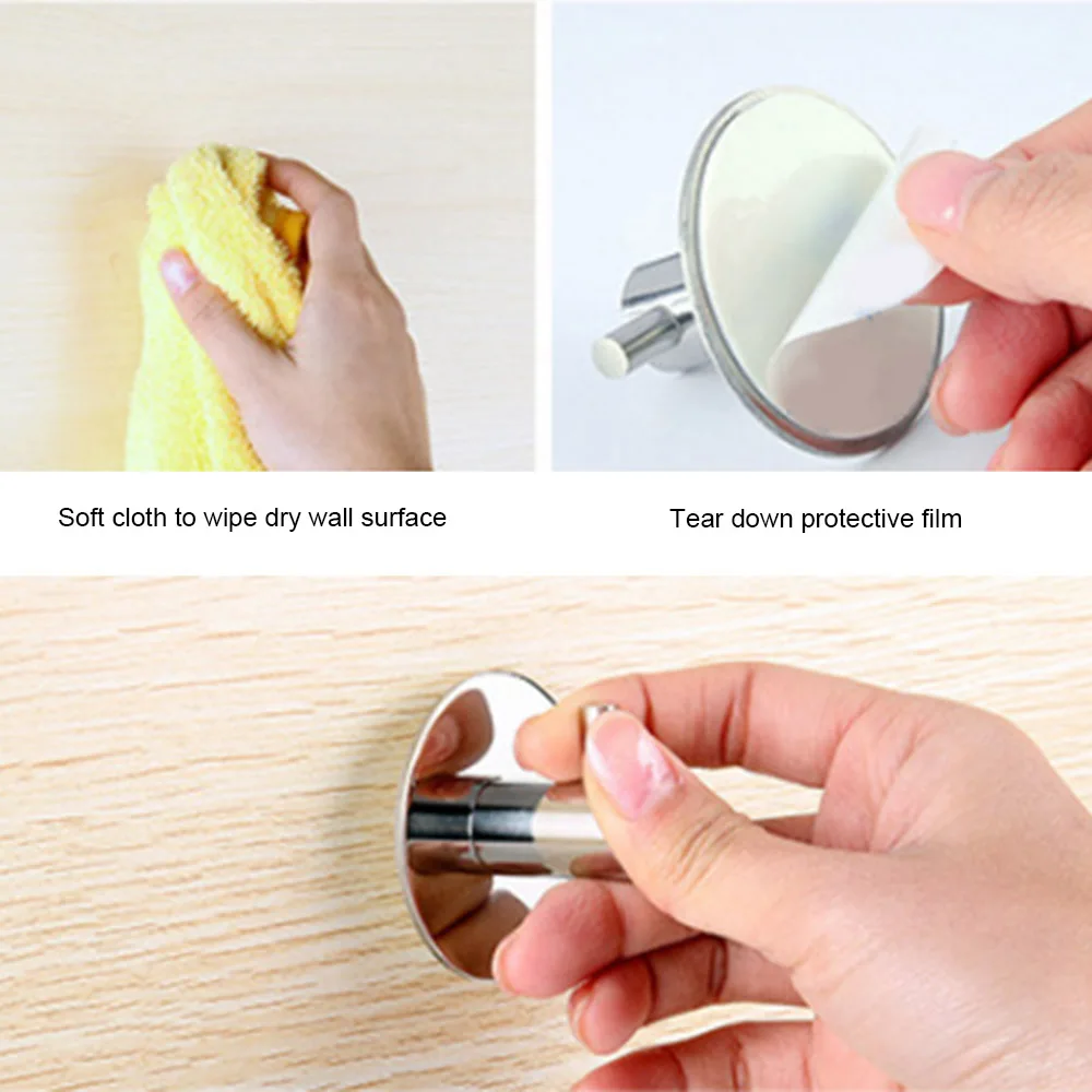 3 м наклейка клейкие крючки из нержавеющей стали настенная дверная вешалка для