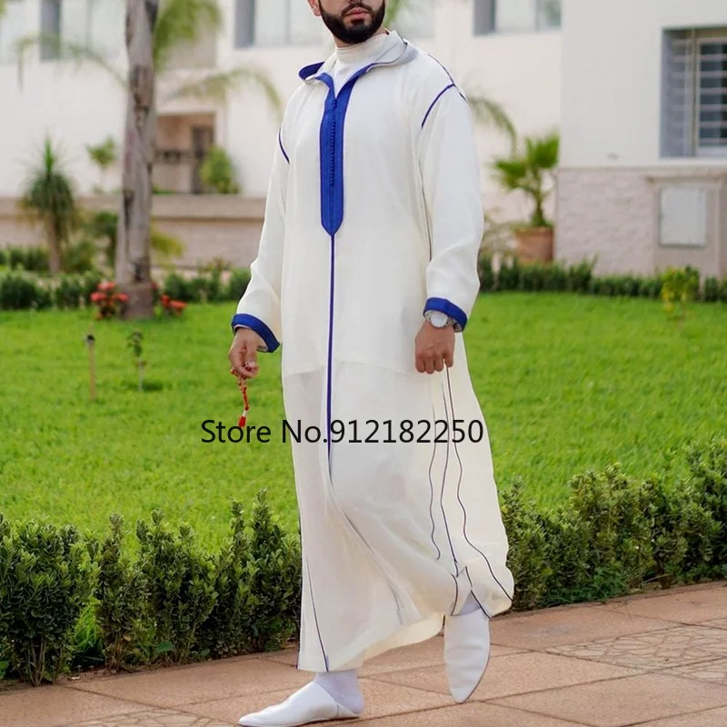 Dubai Men Jubba Thobe Muslim Islamic Clothing Kimono Long Robe Saudi Musulman Wear Abaya Caftan Islam Dubai Arab Dressing Mens