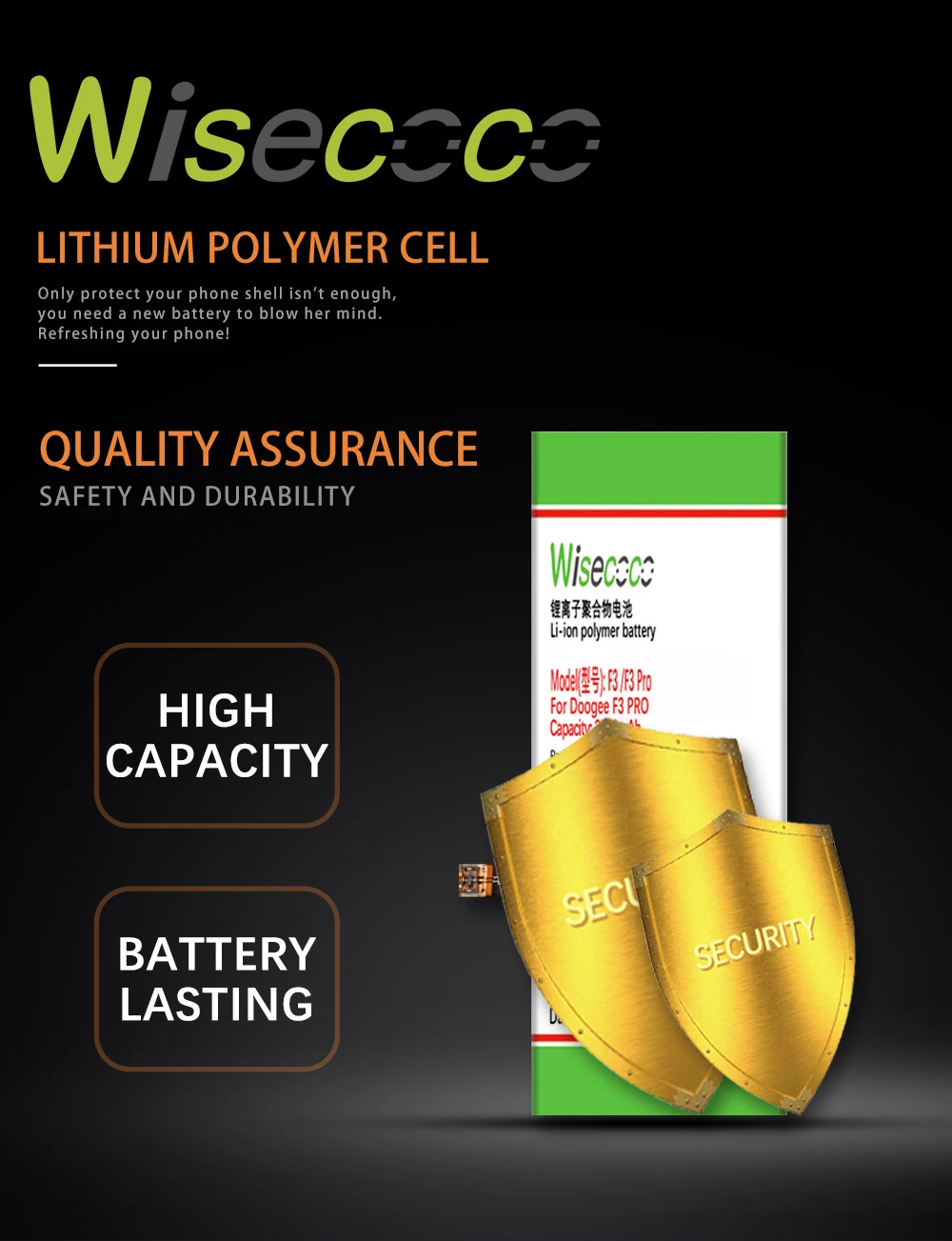 WISECOCO 3700 мАч батарея Для Doogee F3/F3 PRO мобильный телефон новейшее производство высокое качество батарея+ номер отслеживания