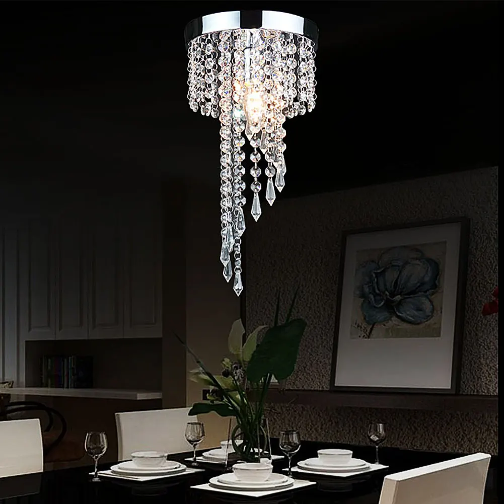 Lámpara de araña de cristal simple moderna, iluminación led de alta calidad, candelabro de cristal LED E14 220V, lustre colgante