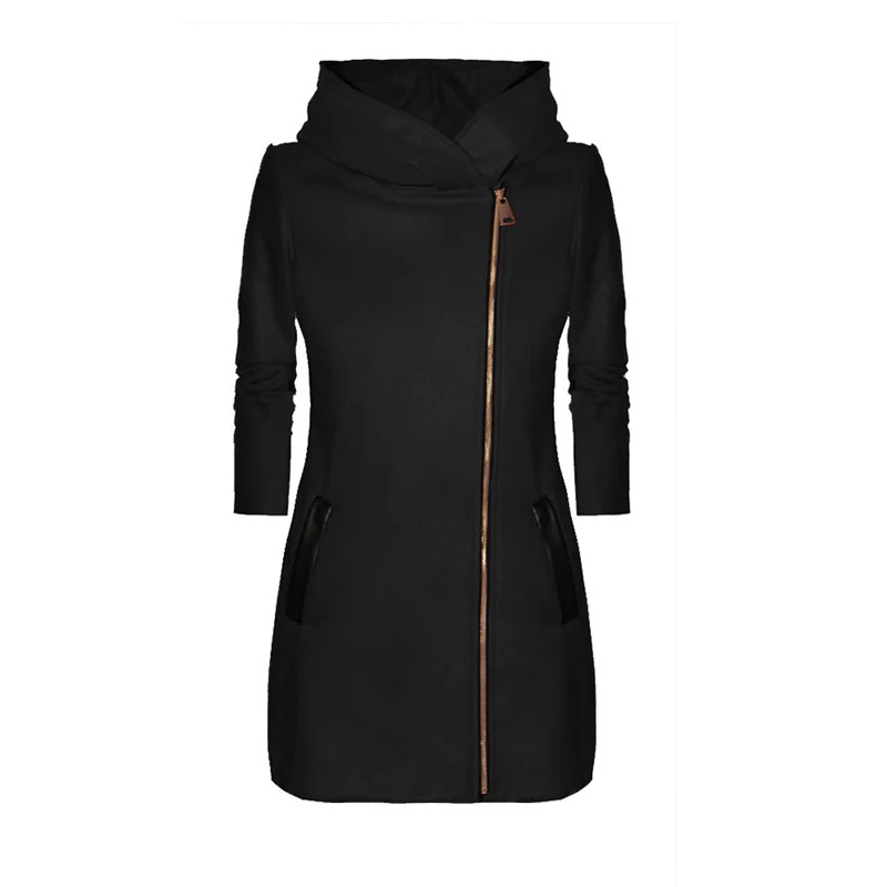Женская теплая куртка с капюшоном и длинным рукавом базовая верхняя одежда на