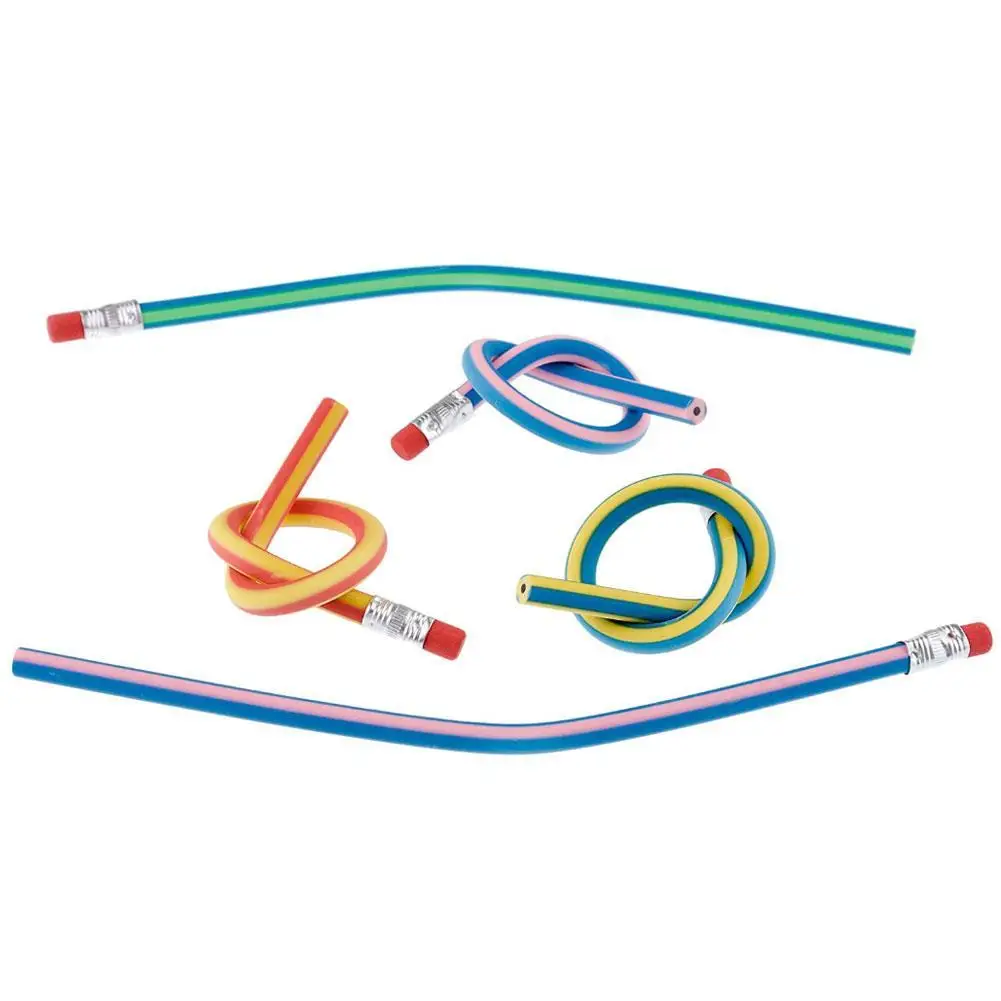 

20pcs Colorful Magic Bendy Flexible Soft Pencil With Eraser Stationery Student Colored Pencils Can Be Used A Gift For Students