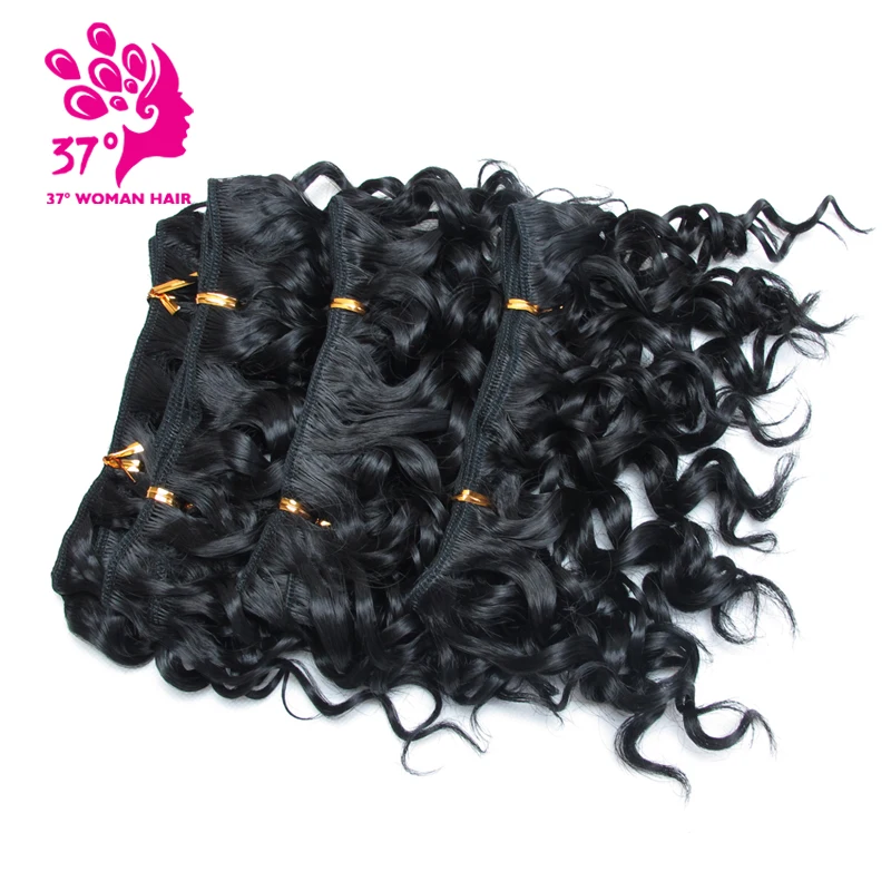

6 inch 4pcs/lot Short Curly Synthetic Weave Hair Low Temperature Fiber Hair Extensions Weaving Bundles