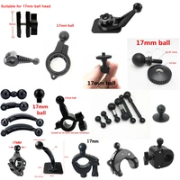 17mm ball head adapter 14 thread screw for mount motorcycle handlebar base u bolt bike riding action camera parts for gopro