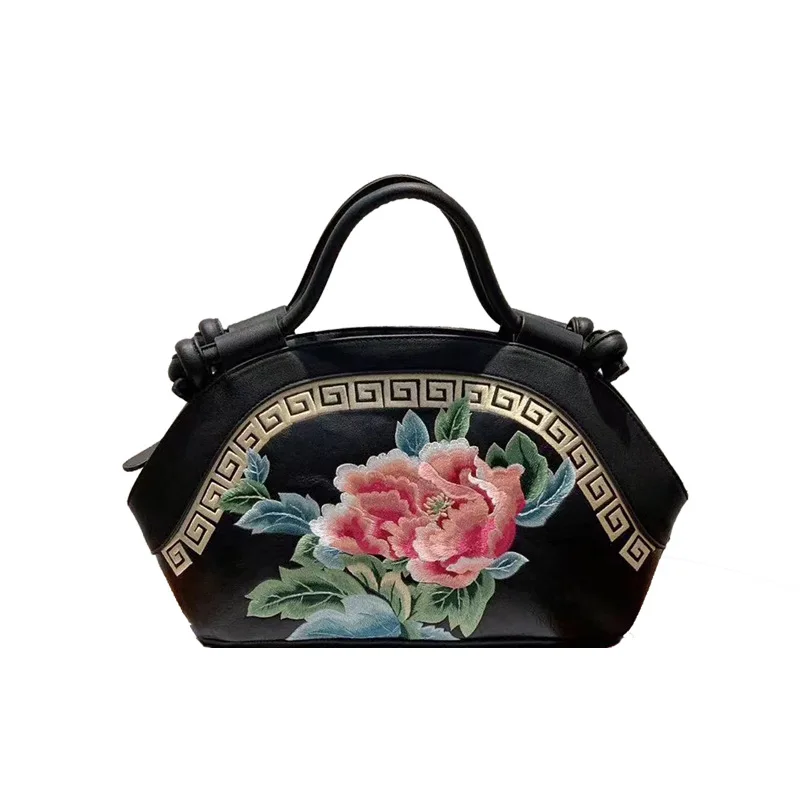 

Chinese Style Embroidery Female Handbag 2021 New Style Peony Flower Fashion Atmosphere Female Single Shoulder Bag Authentic