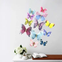 new design 12pcsset tulle cloth butterfly stickers home decoration accessories for living room wall decor wall stickers