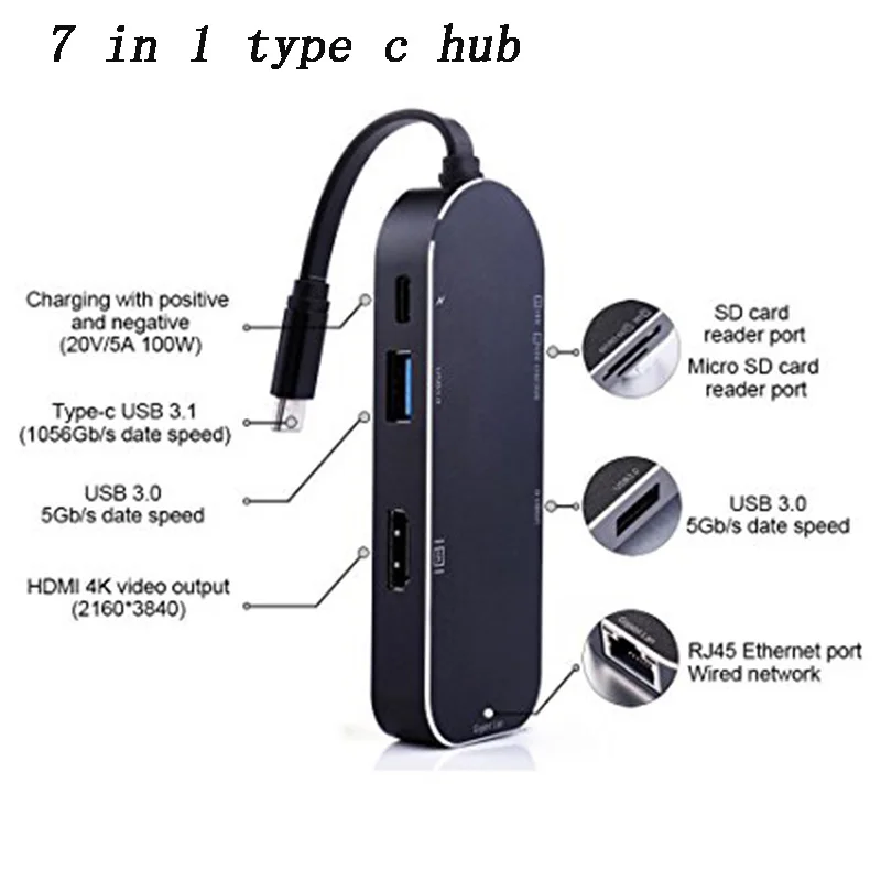 Bkscy Type C Hub Usb на Multi USB 3 0 HUB HDMI адаптер Dock для MacBook Pro Huawei P30/P20 1 разветвитель порта