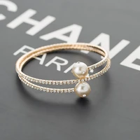 toucheart handmade cubic zirconia braceletsbangles charm for women pearl bracelet stainless steel friendship bracelet sbr190486