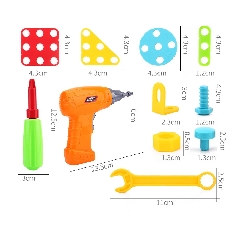 

Boy Toys Electric Drill Toys Simulation Tool Toy Assembled Match DIY Model Kit Educational Building Toys Sets Screwing Toys babe