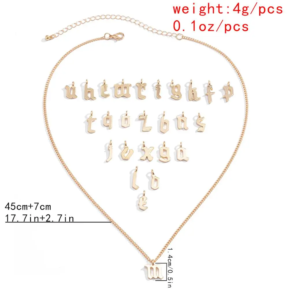 

Kpop Gold Color Letter Initial Necklace for Women Iron Chain A-Z Alphabet Pendant Necklace Jewelry Christmas Gift Bijoux Femme