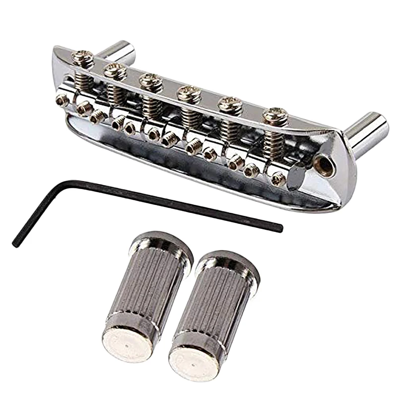 Резьбовое седло гитарный мост с монтажной чашкой для Mustang Jazzmaster хром|Детали и