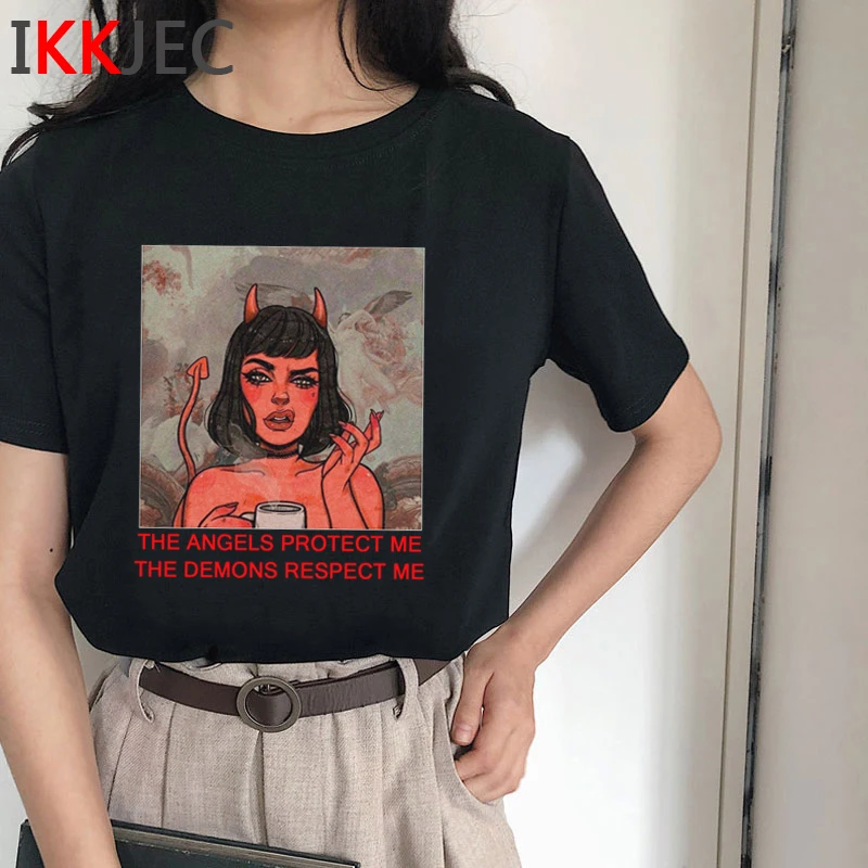 Женская футболка с забавным рисунком сатаны демона смерти|Футболки| |