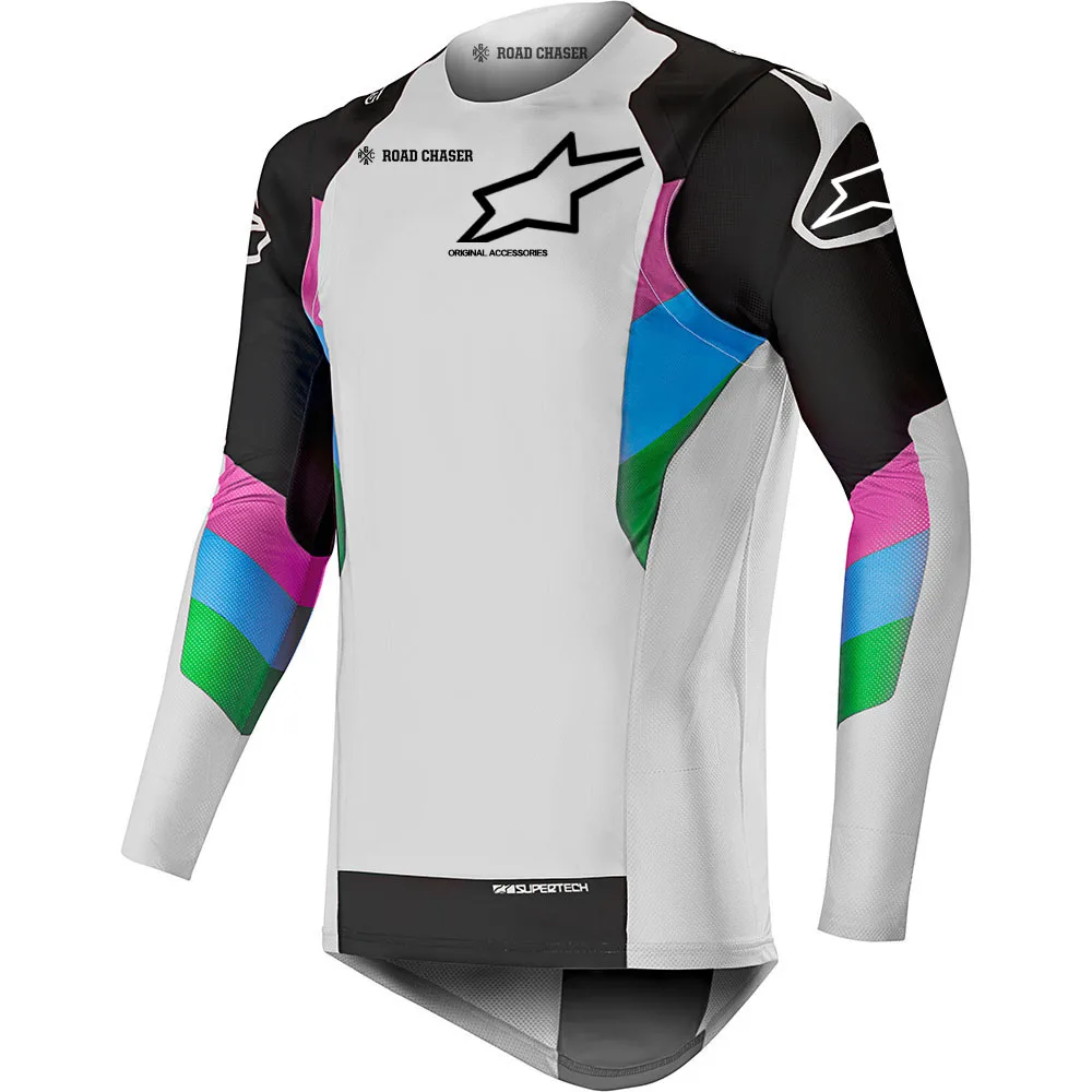 Футболка для мотокросса со звездами Mtb футболка Moto GP горный велосипед BMX DH длинная