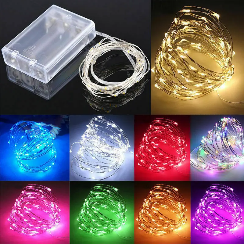 

LED String Copper Wire Fairy Lights Battery Power Xmas Party Decor Lamp
