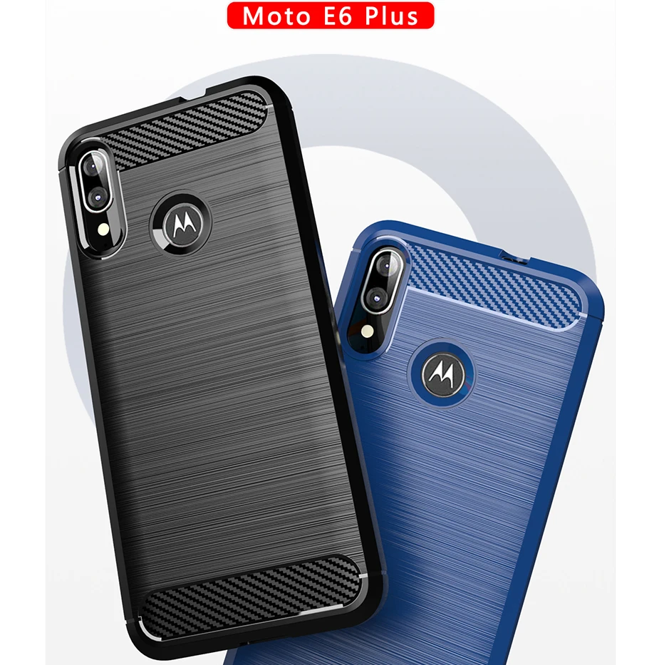 Чехол для Motorola One Vision мягкий бампер из углеродного волокна силиконовая задняя