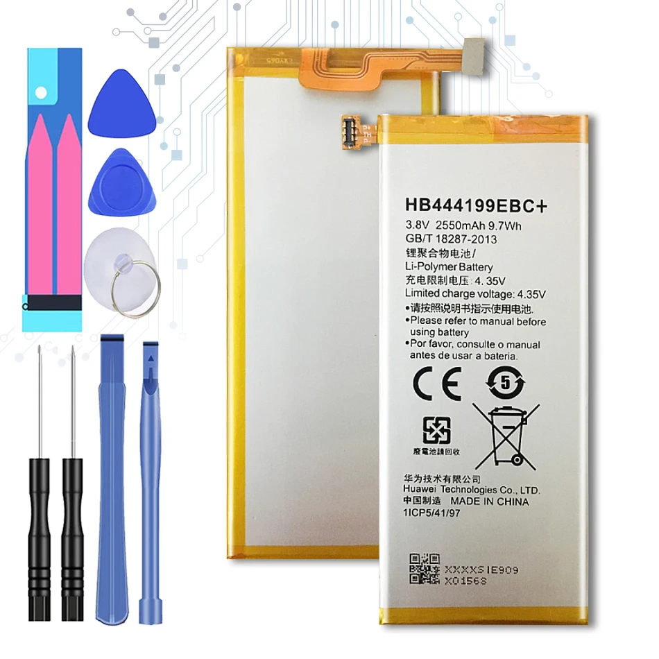 

Телефон HB444199EBC, запасная батарея, батарея для Huawei Honor 4C C8818 mп-CL00 CHM-TL00H / G Play Mini 2550 мАч с номер для отслеживания посылки