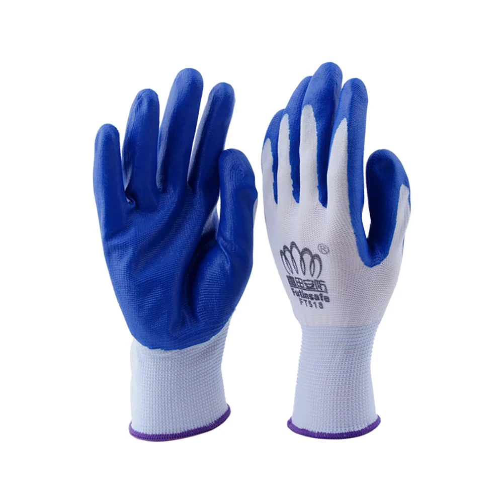 1 пара разноцветных нейлоновых нескользящих износостойких латексных перчаток