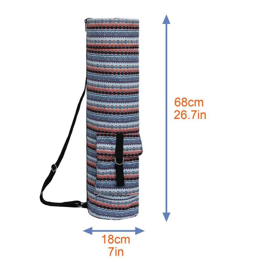 

Yoga Mat Bag Yoga Sling Carrier Fitness Tool Ethnic Cylinder Bag For Sports Yoga Tool Storage Sport Beach Tour Storage Bag