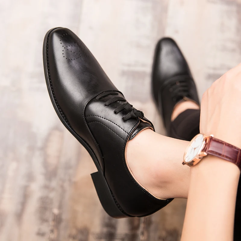 Высококачественные кожаные удобные деловые туфли высокого качества на осень и