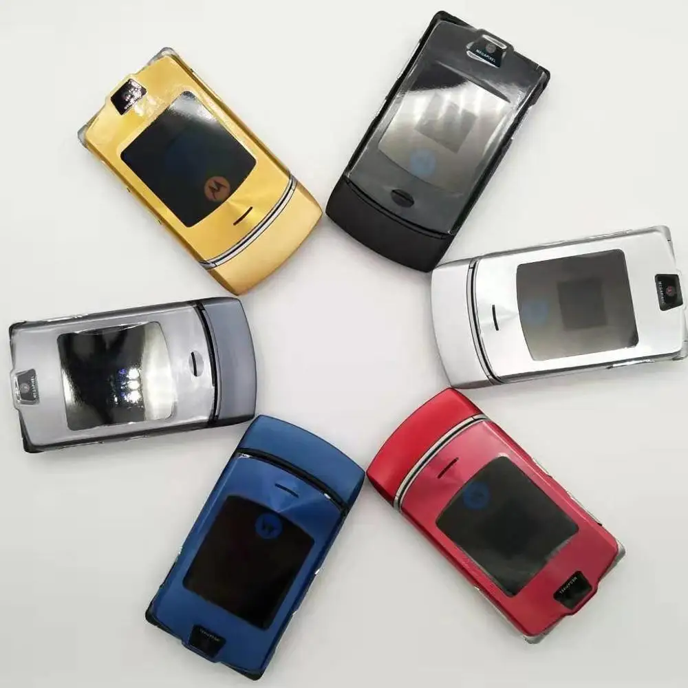 motorola razr v3i refurbished original unlocked flip gsm 176x220 pixels mp3 quad band mobile cell phone free shipping free global shipping