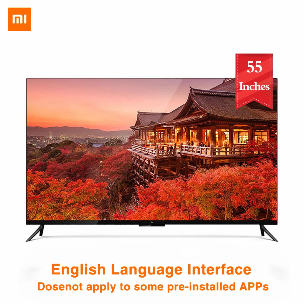 Xiaomi tv 4 55 дюймов 4K смарт ультра тонкий телевизор с настенным и настольным ультра узким металлическим каркасом 2 ГБ 8 ГБ Смарт ТВ