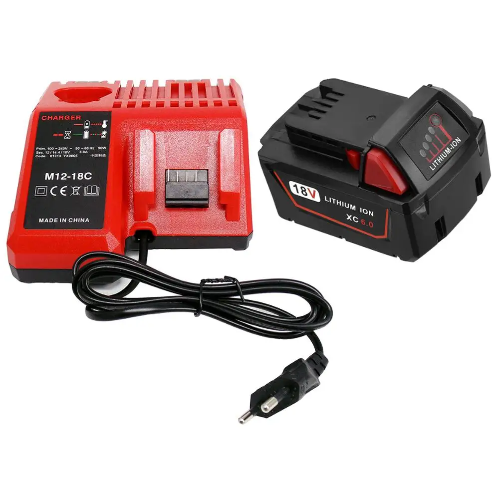 Сменный литиевый аккумулятор 18 в 6 0 Ач для Milwaukee M18 электроинструмент ионные