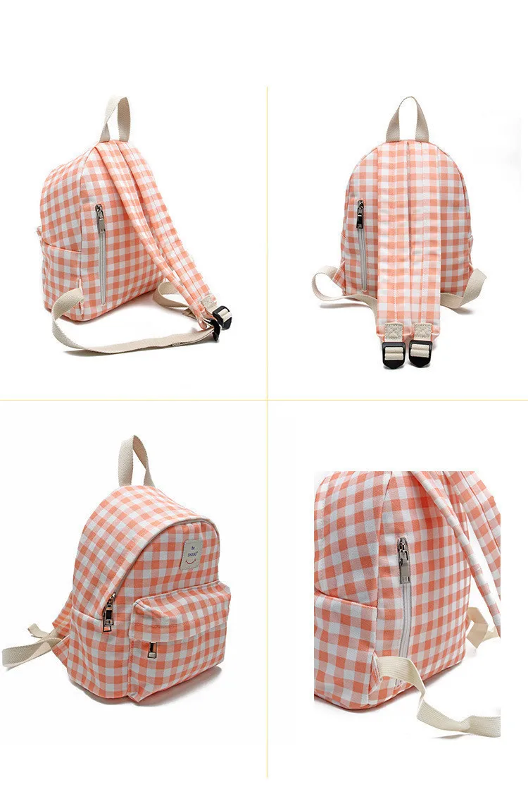 Популярный Стиль 2019 женский рюкзак в клетку Женский Повседневный холщовый