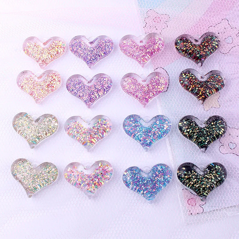 

Transparent Acrylic Heart DIY Accessory Sequin Simple Creative For Keychain Necklace Bracelet Pendant For Women Men Pop Jewelry