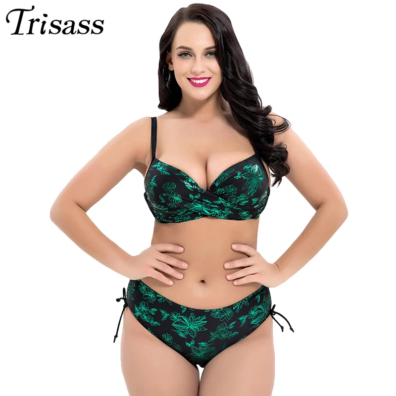 Купальник LEBESI Женский размера плюс пуш-ап на косточках с принтом | Женская одежда