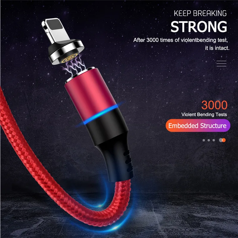 1 2 м Магнитный зарядный кабель Micro USB для samsung huawei LG Быстрая зарядка магнит Android мобильный телефон кабель для передачи данных