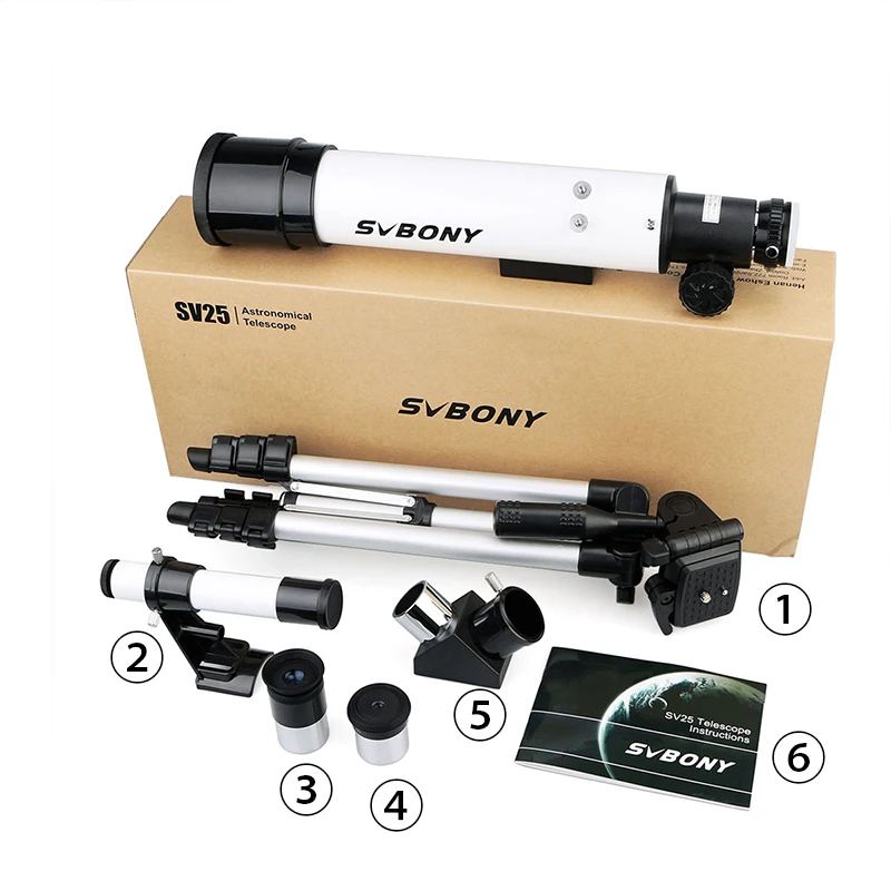 SVBONY SV25 60/420 мм монокулярный астрономический телескоп+ штатив+ оптический видоискатель прицел для часов путешествия Луна птица для детей и студентов